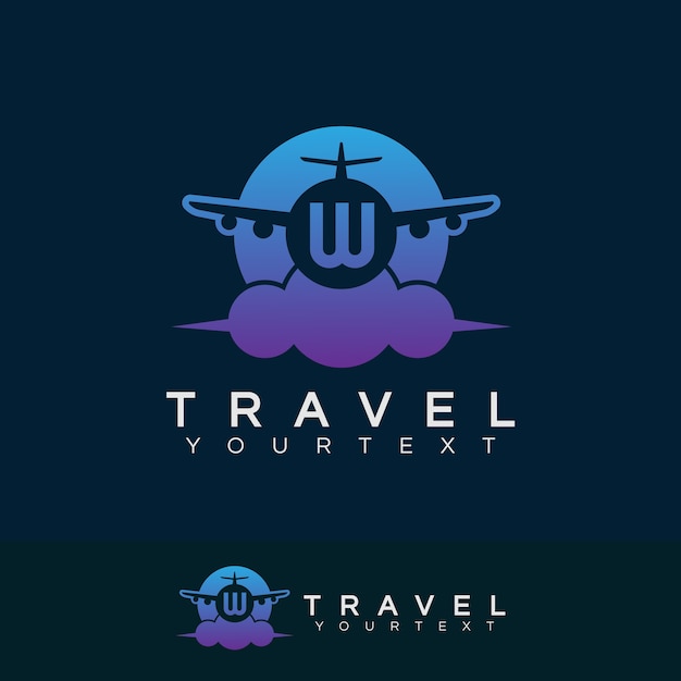 reis eerste Letter W Logo ontwerp