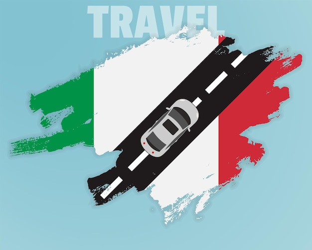 Reis met de auto naar Italië op vakantie idee vakantie en reis banner concept