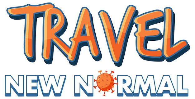 Reis nieuw normaal woordlogo-ontwerp