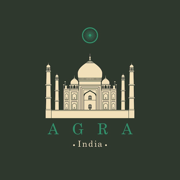 Vector reisbanner met taj mahal in agra