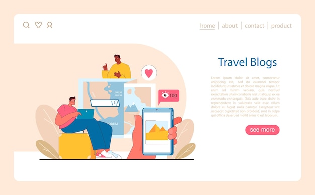 Reisblogging concept het delen van reiservaringen online boeiende verhalen van verkenning en