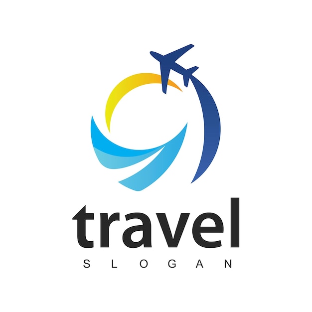 Reisbureau bedrijfslogo vakantie en vakantie logo ontwerp