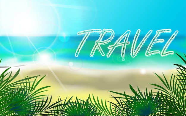 Reiskaart poster zomer palm zon strand