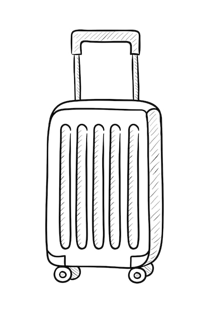 Reiskoffer Handgetekende vectorillustratie