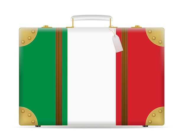 Reiskoffer met vlag van italië