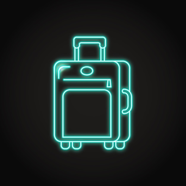 Vector reiskoffer neon pictogram