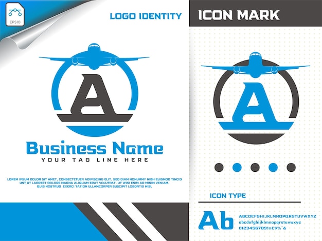 Reislogo met letter a premium vector