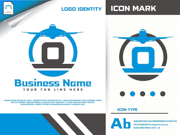 Reislogo met letter o premium vector