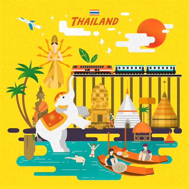 Vector reisposter voor thailand