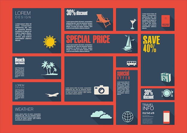 Vector reissjabloon voor interface of infographic