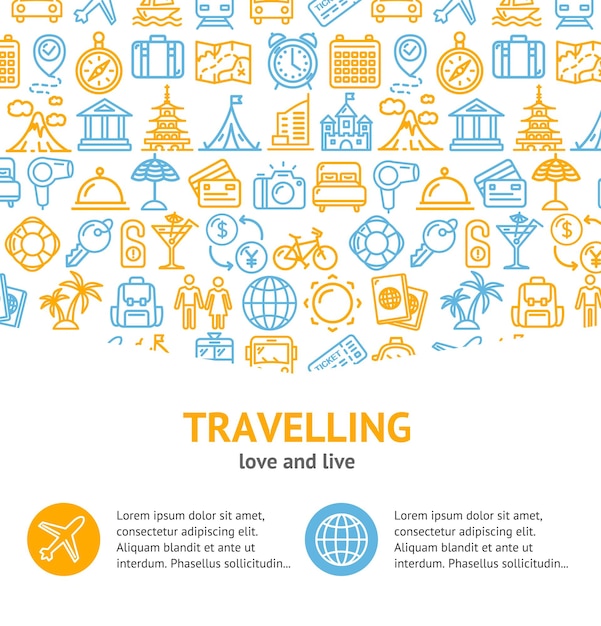 Reizen en toerisme Concept Infographics Banner Vector