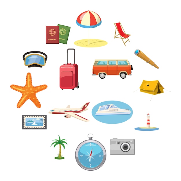 Reizen icons set