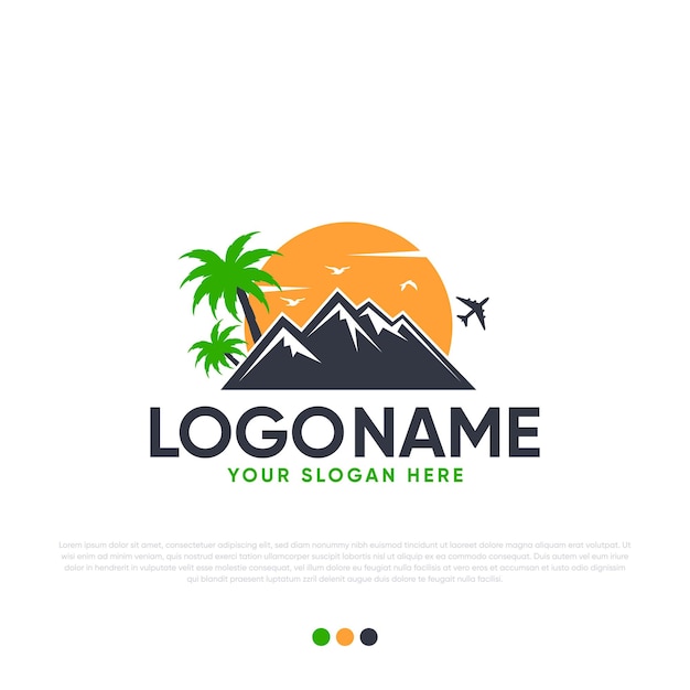 reizen logo ontwerp premium vector