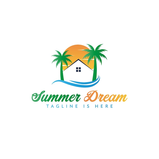 Reizen logo vectorillustratie vakantie logo ontwerp zomer reizen logo ontwerp