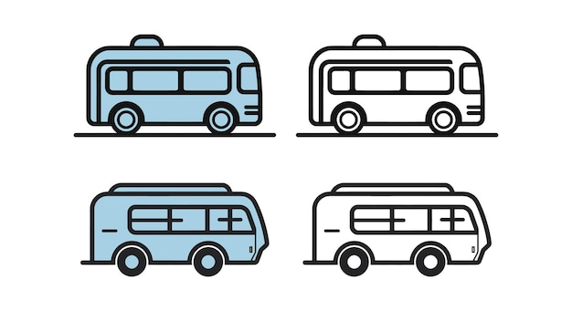 Reizen per bus Avontuur en Exploratie Vector Pack