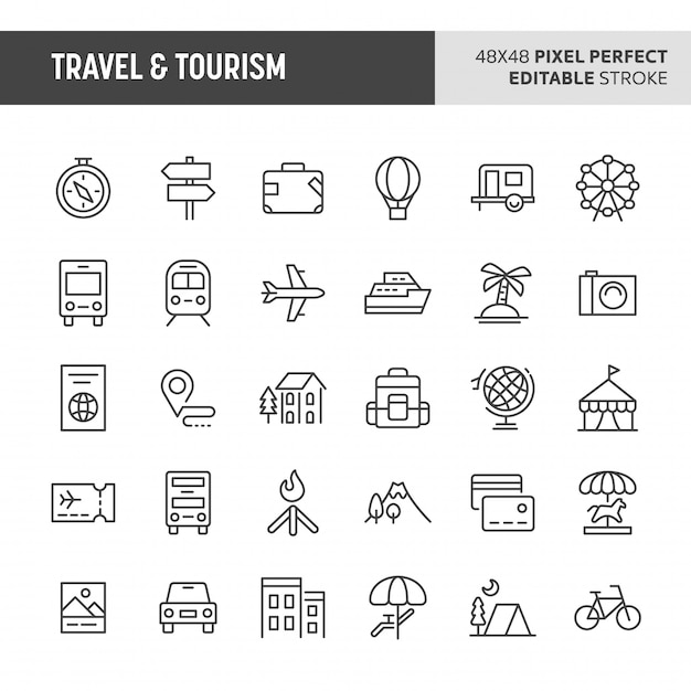 Reizen & toerisme icon set