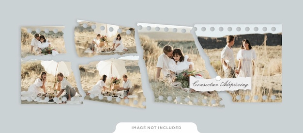 Reizen torn foto film frames moodboard mockup