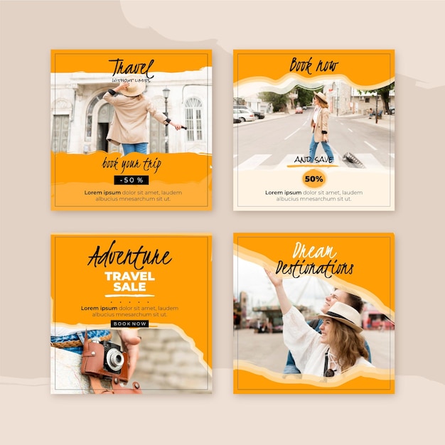Reizen verkoop instagram post collectie