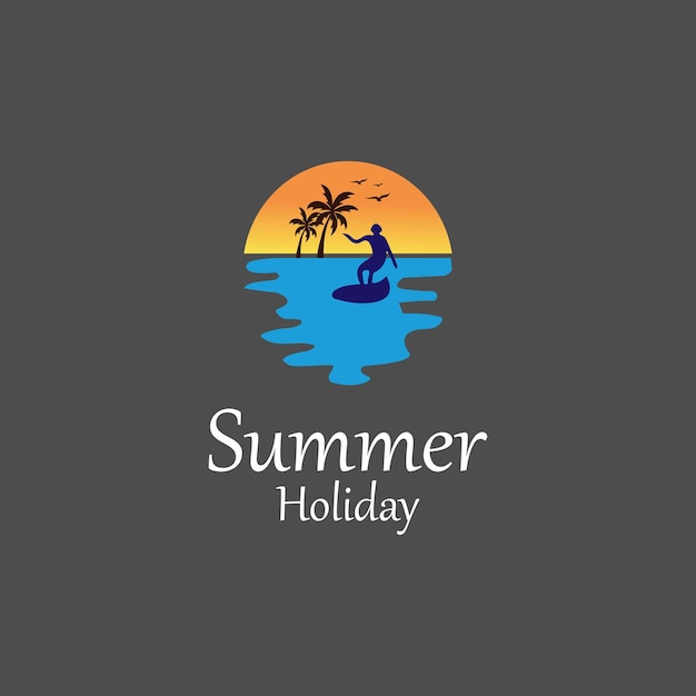 Reizen zomervakantie Logo ontwerpsjabloon