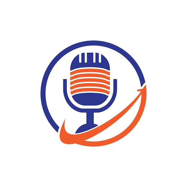 Reizende Podcast vector logo ontwerpsjabloon