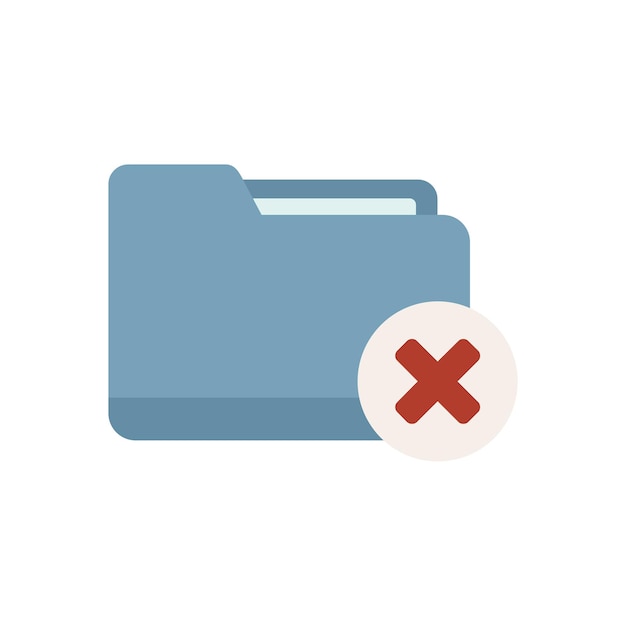 Rejected folder icon flat vector design web interface pin isolated