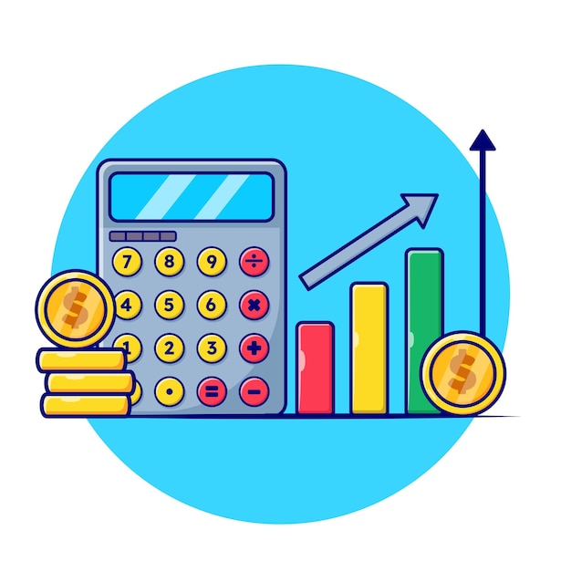 Rekenmachine en voorraad Finance Set Vector Icon Illustration