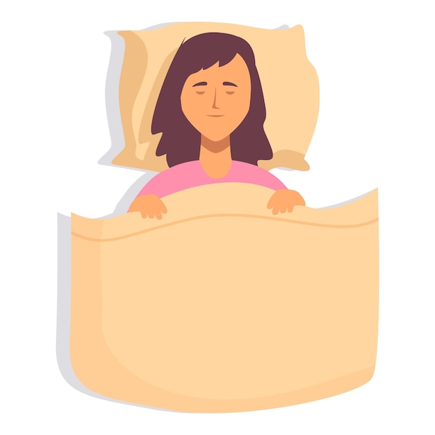 Vector relax female blanket icon cartoon vector health comfort