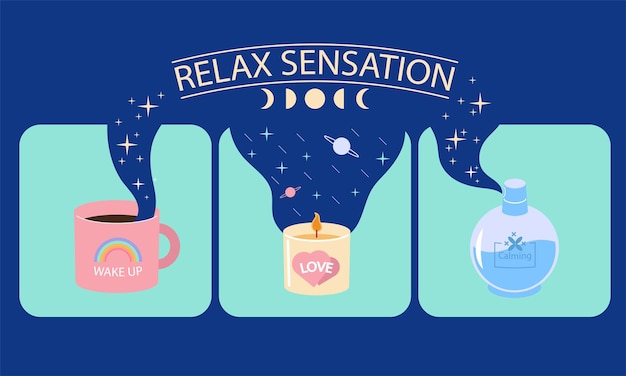 Relax sensation aroma vector