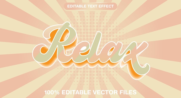 Vector relax text effect editable mood and modern text style template