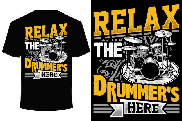 Relax The Drummers Hier grappig drummer t-shirt ontwerp