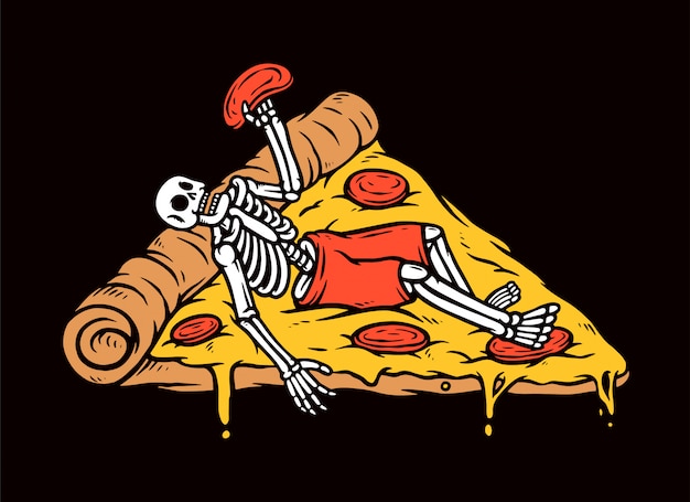 Relax with pizza illustration