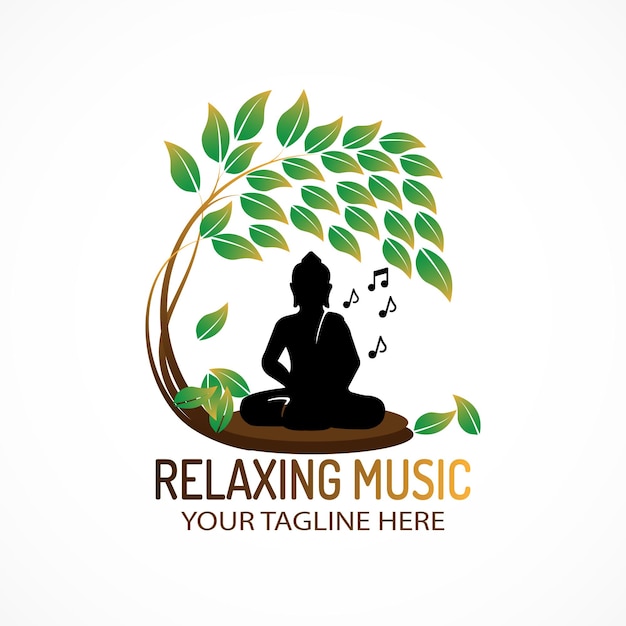 Vector relaxing music logo template design