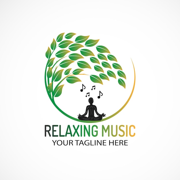 Vector relaxing music logo template vector file