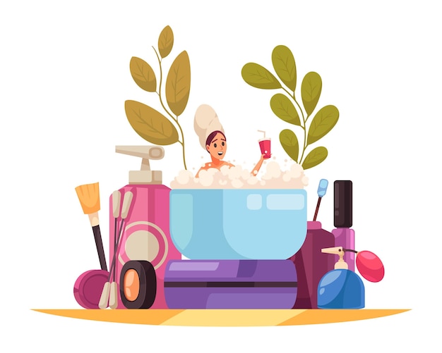 Relaxing woman illustration