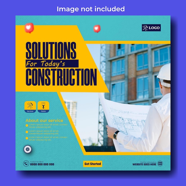 reliable construction ads promotional poster design