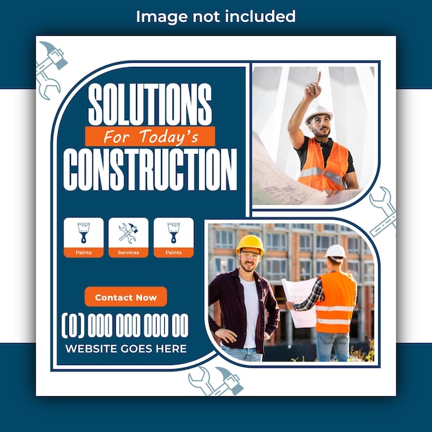 reliable construction ads promotional poster design