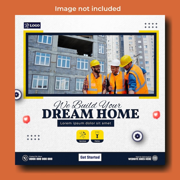 reliable construction ads promotional poster design