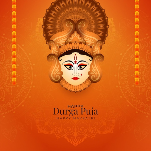 Religieuze Gelukkige Durga Puja en Navratri Hindoe feestviering achtergrond