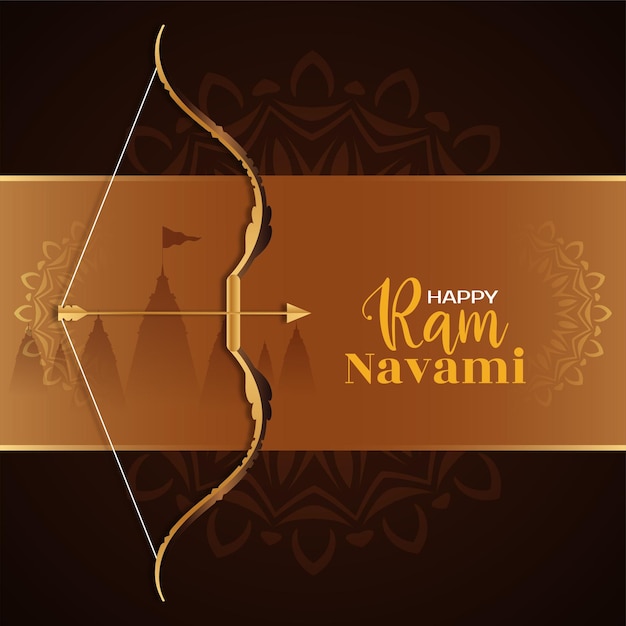 Religieuze indiase happy ram navami festival groet achtergrond vector