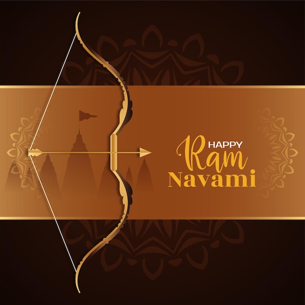 Religieuze Indiase Happy Ram Navami festival groet achtergrond vector