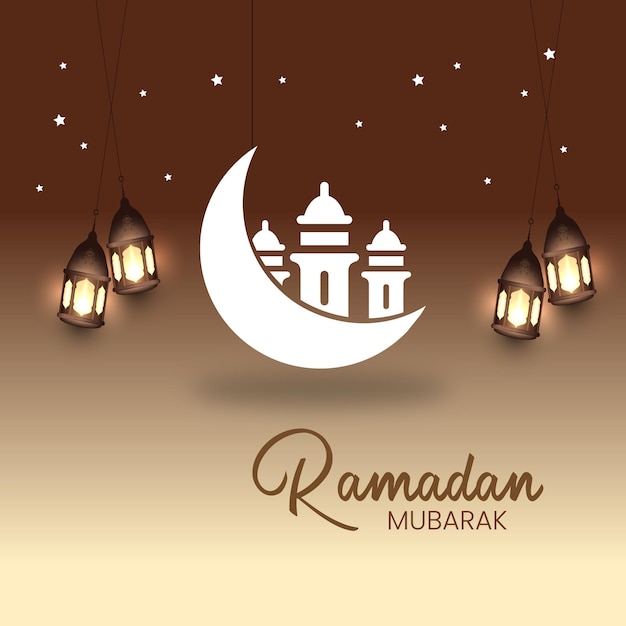 Religieuze ramadan kareem islamitische festival moskee achtergrond vector instagram postkaart