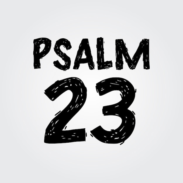 Vector religieuze typografie citaten bijbel bijbel evangelie ontwerp psalm 23