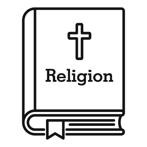 벡터 종교 책 아이콘 흰색 배경에 고립 된 웹 디자인을 위한 개요 종교 책 벡터 아이콘