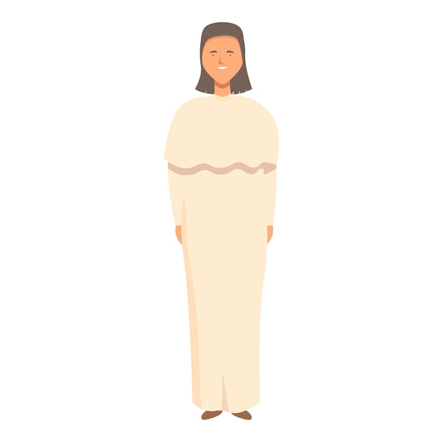 Religion education icon cartoon vector cute girl priest