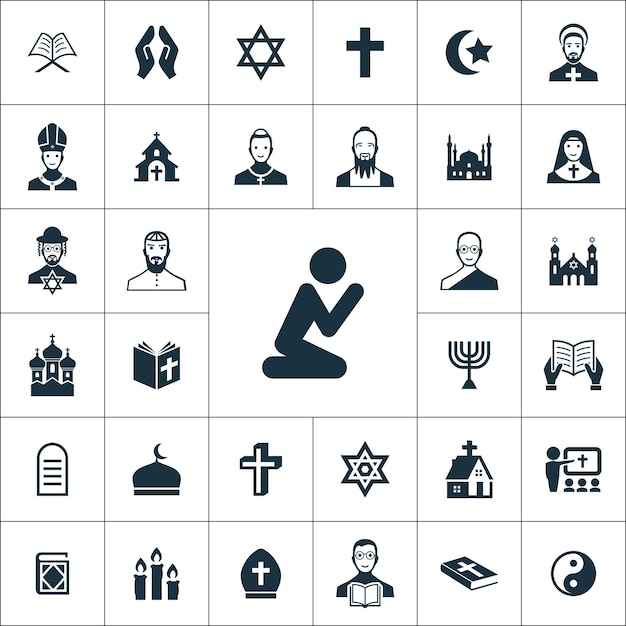 Vector religion icons universal set