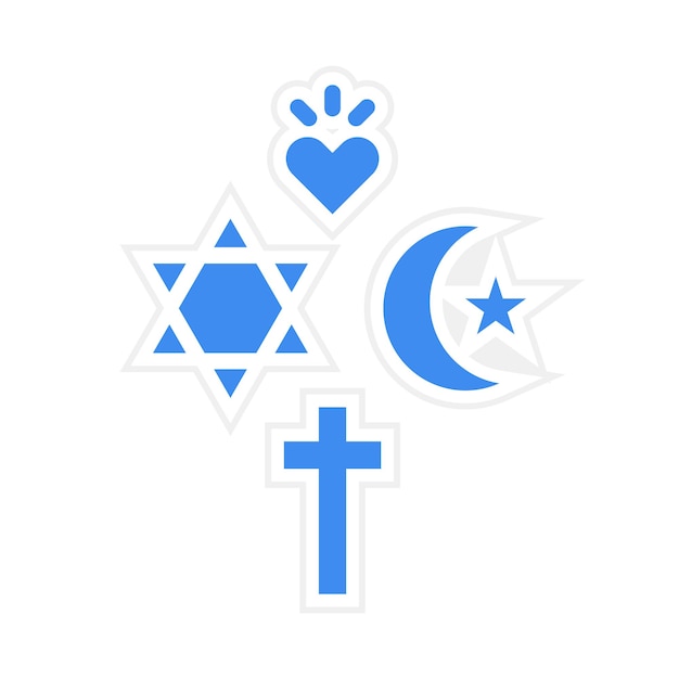 Vettore immagine vettoriale dell'icona delle credenze religiose può essere utilizzata per generation gap