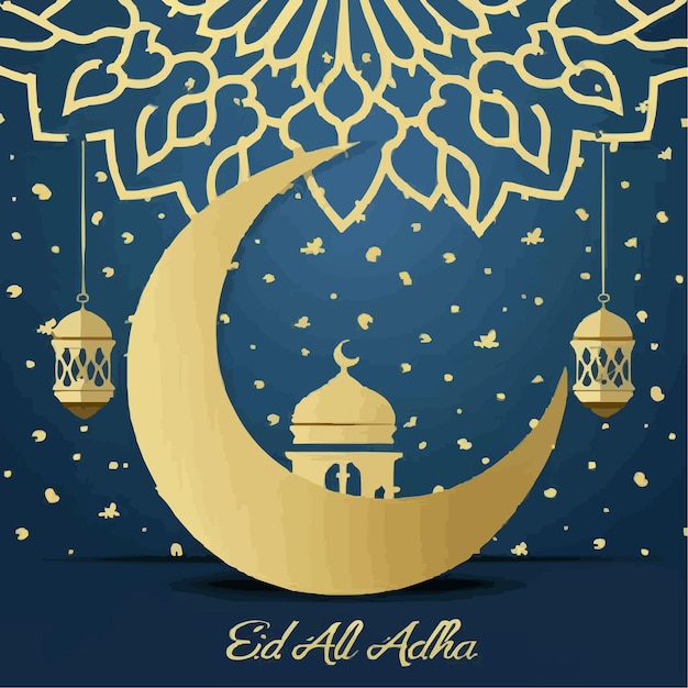 Vettore religio eid al adha islamico eid mubarak background design