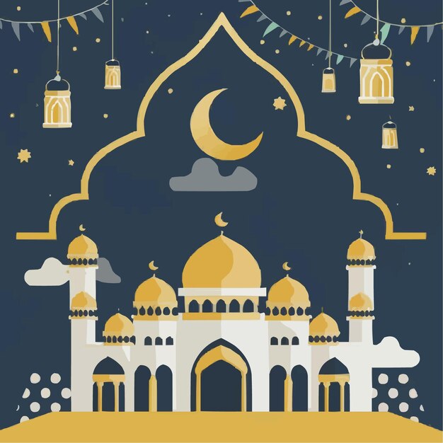 Vettore religio eid al adha islamico eid mubarak background design