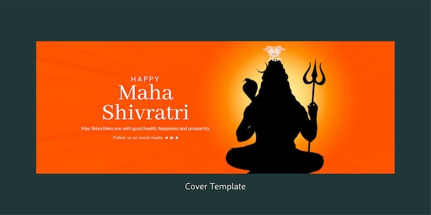 Religious happy maha shivratri Hindu festival cover page design template