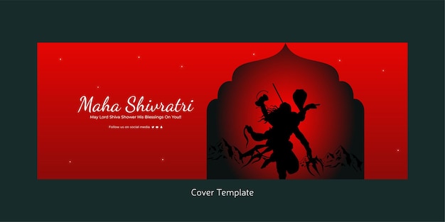 Modello di progettazione della pagina di copertina del festival indù religioso maha shivratri